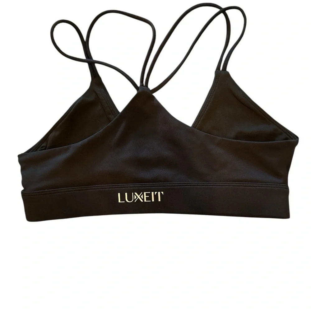 LUXEIT Black Strappy sports bra. - Picture 3 of 7
